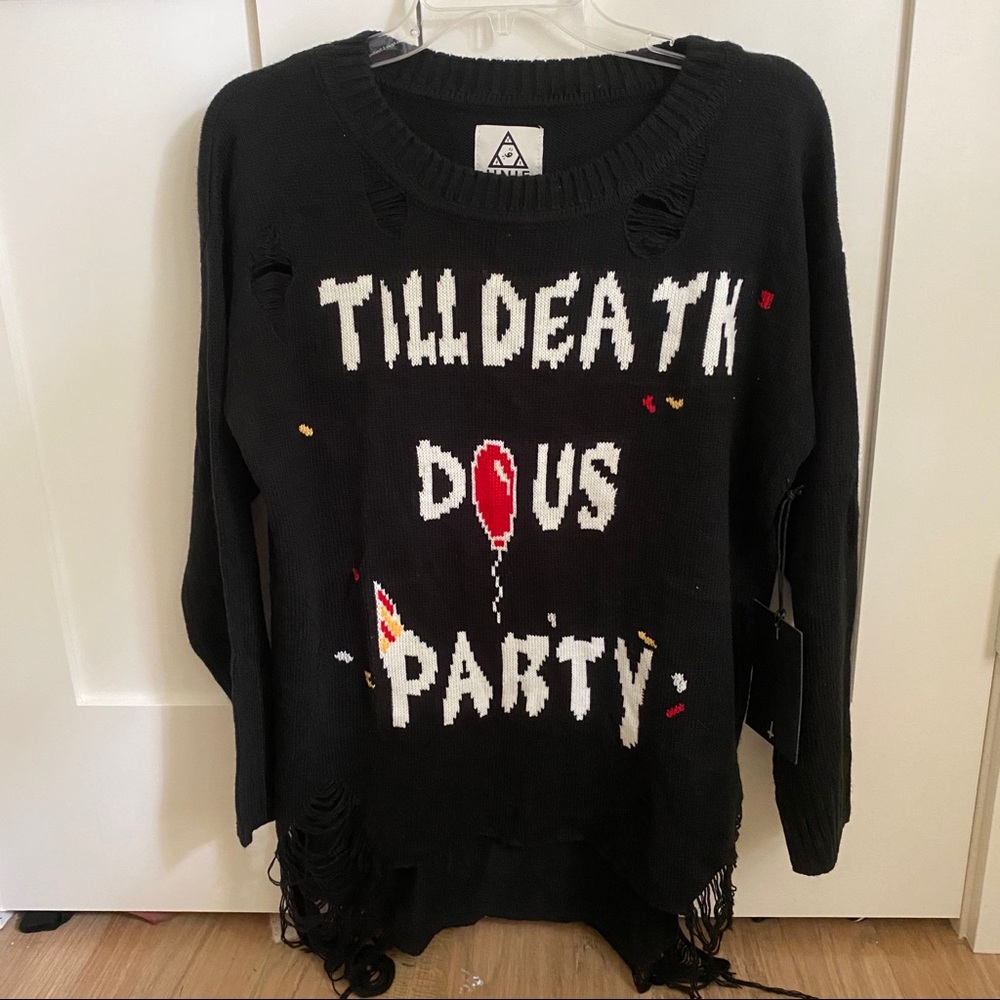 NWT unif till death do us party sweater S
